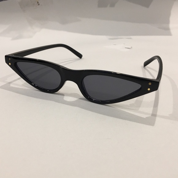 New! THIN RETRO TINY CAT EYE STEAMPUNK SUNGLASSES - Picture 6 of 8